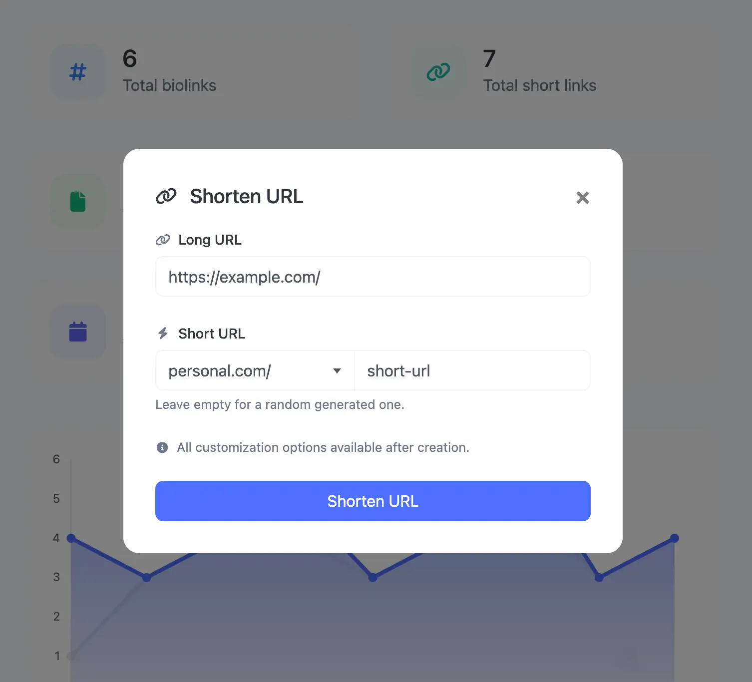 Uygulama kısa URL düzenleme sayfasının ekran görüntüsü